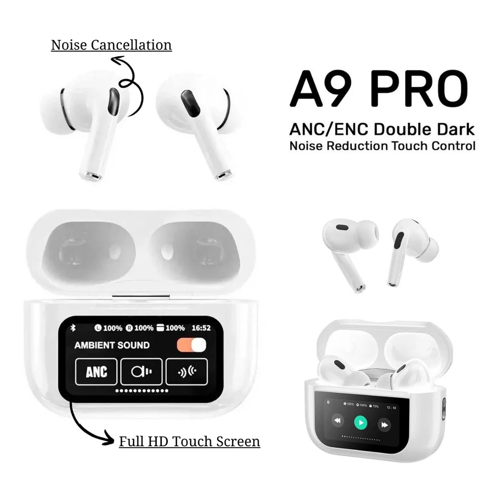 Smart Wireless Earbuds With ANC+ENC and Noise Cancelling