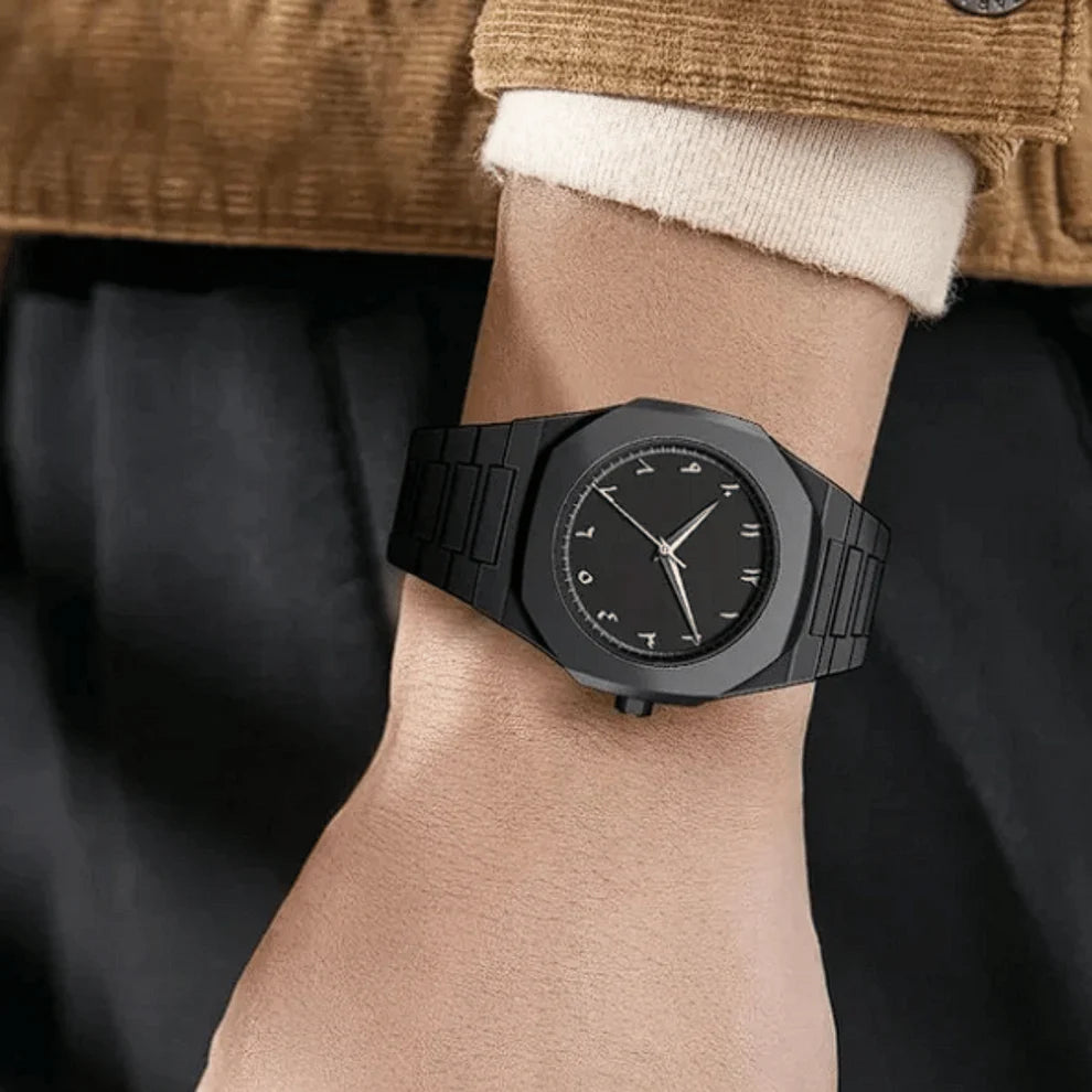 Original AURA™ Arabic Edition – Arabic Style Quartz Men's Black Watch - Water Resistance