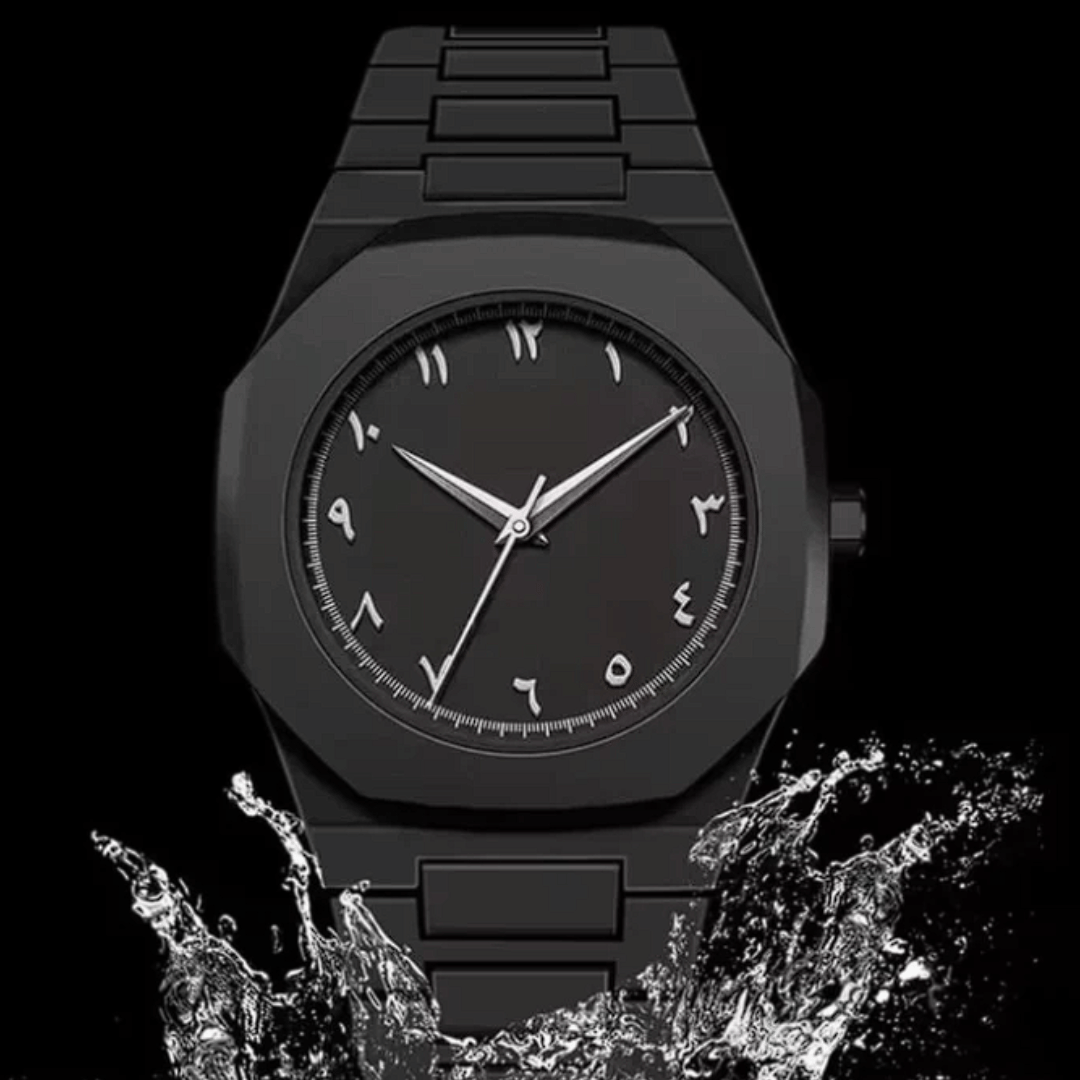 Original AURA™ Arabic Edition – Arabic Style Quartz Men's Black Watch - Water Resistance