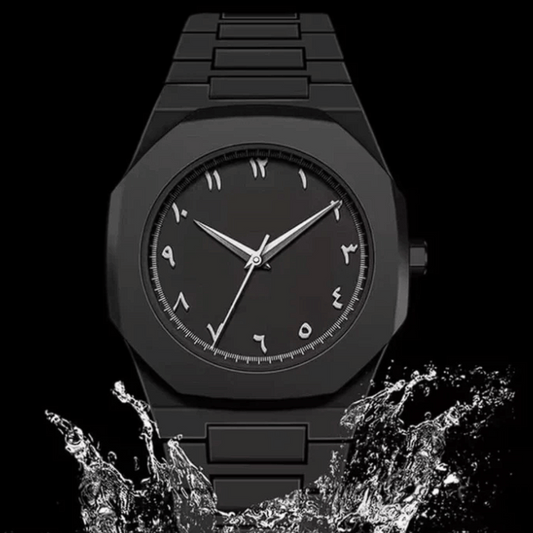 Original AURA™ Arabic Edition – Arabic Style Quartz Men's Black Watch - Water Resistance