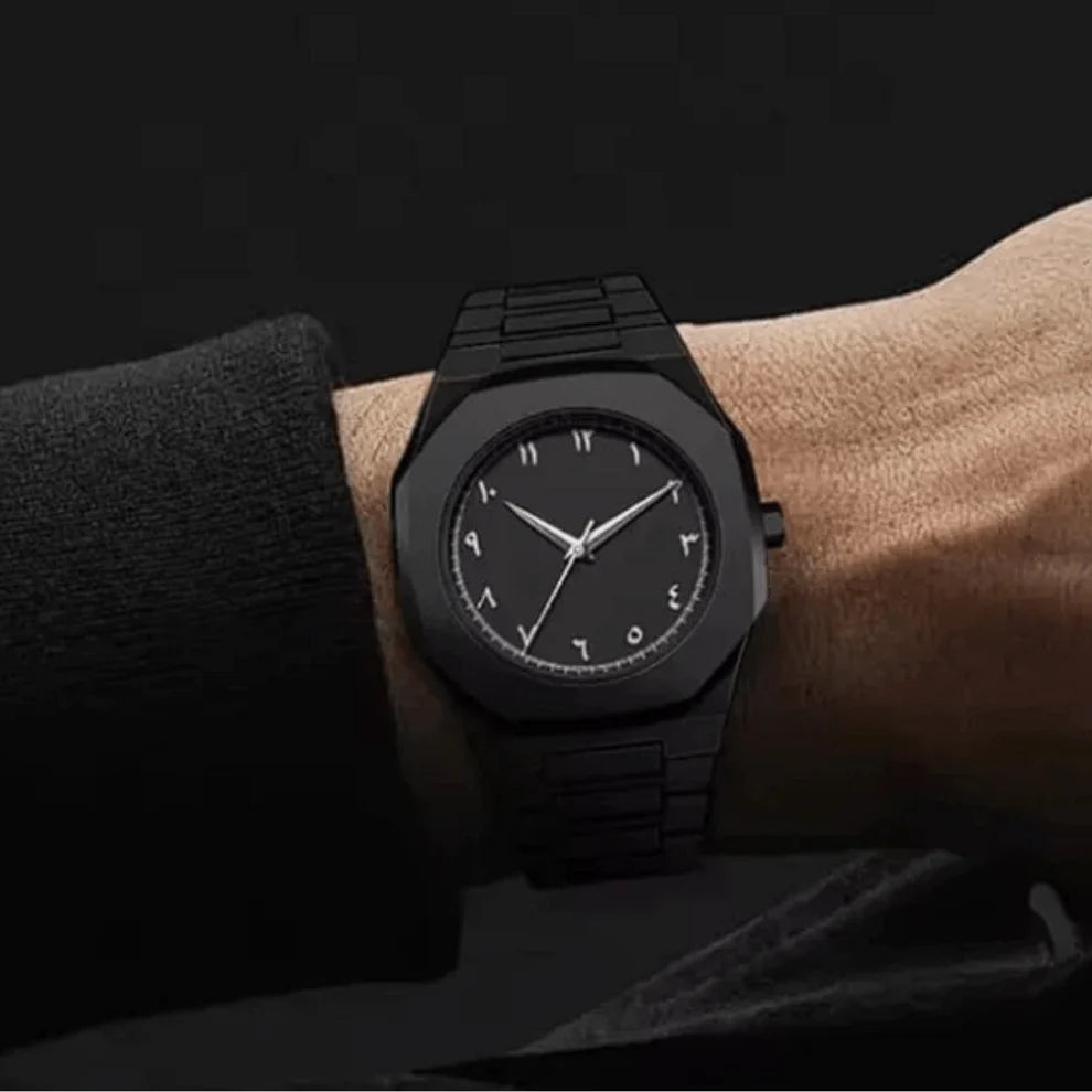 Original AURA™ Arabic Edition – Arabic Style Quartz Men's Black Watch - Water Resistance