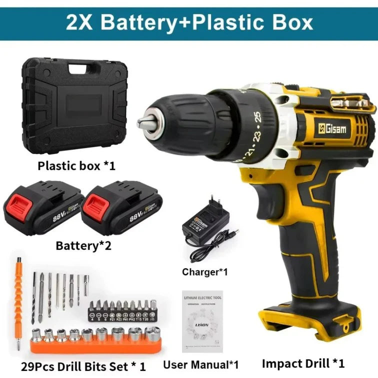 Multifunctional Cordless Drill Powerful Set - مجموعة مثقاب لاسلكية متعددة الوظائف وقوية
