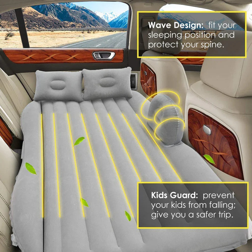 Luxury Car Inflatable Bed - سرير سيارة فاخر قابل للنفخ مع مضخة ووسادتين هوائيتين