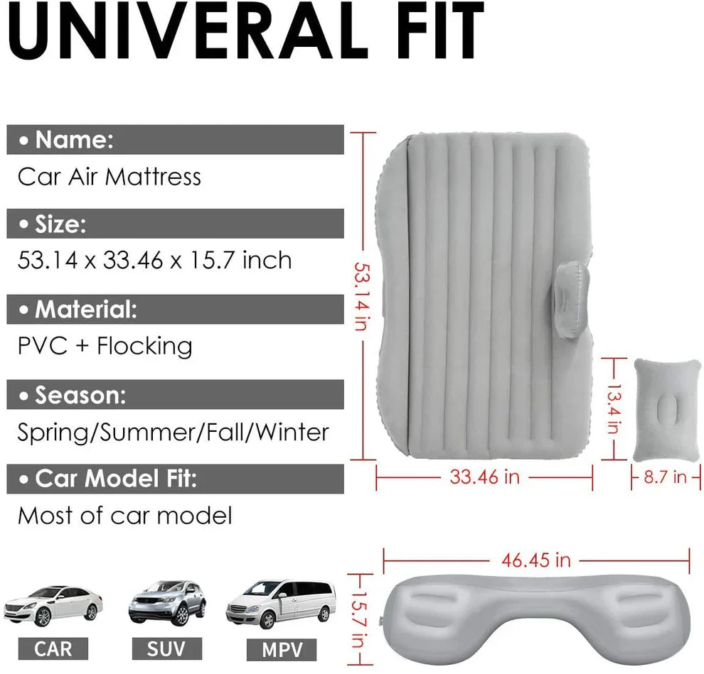 Luxury Car Inflatable Bed - سرير سيارة فاخر قابل للنفخ مع مضخة ووسادتين هوائيتين