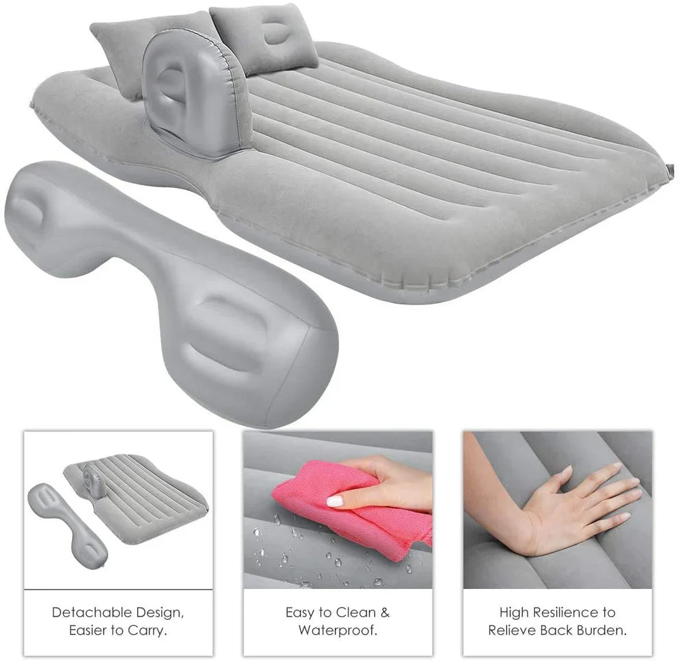 Luxury Car Inflatable Bed - سرير سيارة فاخر قابل للنفخ مع مضخة ووسادتين هوائيتين