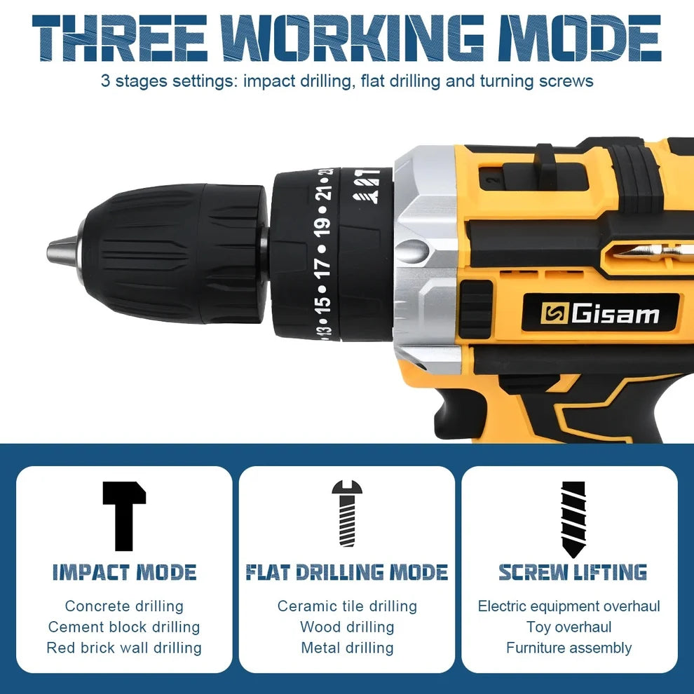 Multifunctional Cordless Drill Powerful Set - مجموعة مثقاب لاسلكية متعددة الوظائف وقوية