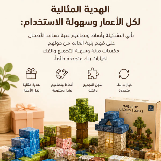 Magnetic Minecraft Blocks For Kids & Adults - مكعبات ماينكرافت المغناطيسية للأطفال والكبار