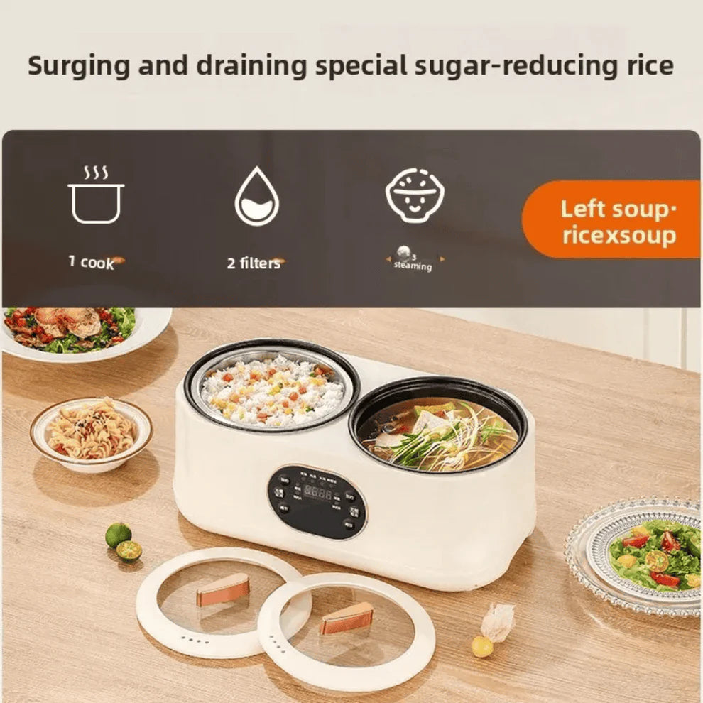 EasyCook™ Portable Multi-Function Double-Pot Steam Cooker